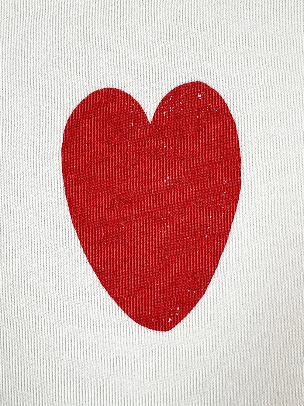 Sezane x Bobo Choses Collab Heart Print Sweatshirt Cream Red Small - Picture 5 of 9